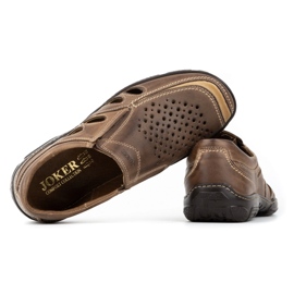 Joker Men's leather loafers for summer 213L brown 6