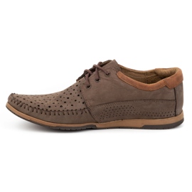 KOMODO Men's shoes, leather moccasins 875 summer brown 1