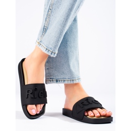 W. Potocki Potocki women's black slippers 1