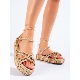 Shelovet gold woven platform sandals golden 1 Shelovet gold woven platform sandals golden 1