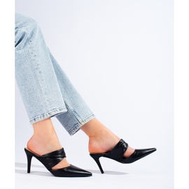 Shelovet black stiletto heel sandals 1
