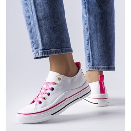 White and pink platform sneakers from Bois 1