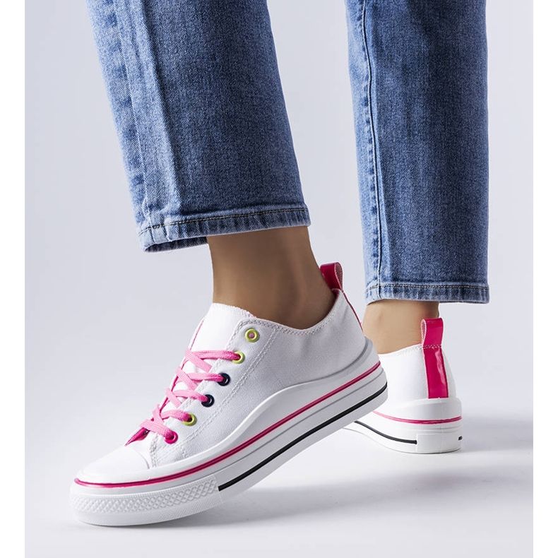 White and pink platform sneakers from Bois 1