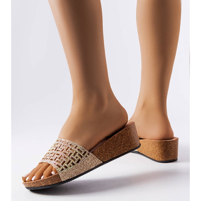 Elitha gold wedge sandals golden 1