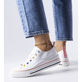 White and pink platform sneakers from Bois 1