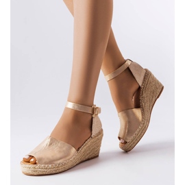 BM Gold wedge espadrilles from Trails golden 1