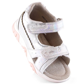 Evento Girls' sandals with velcro white silver Miss 1