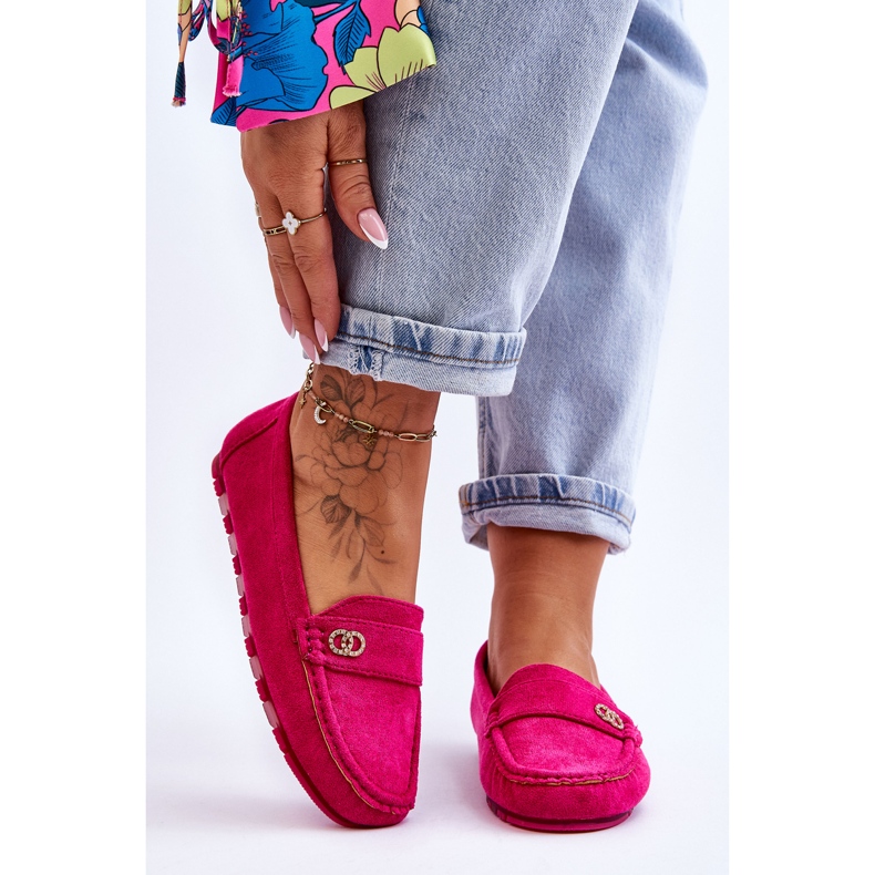 Castelo Fuchsia Suede Slip-On Loafers pink 1