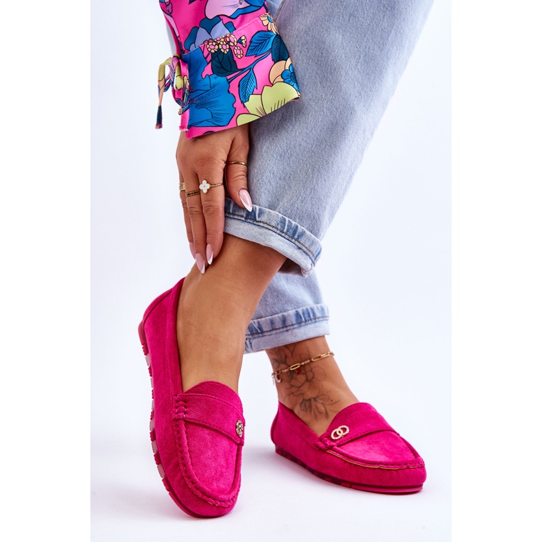 Castelo Fuchsia Suede Slip-On Loafers pink 2