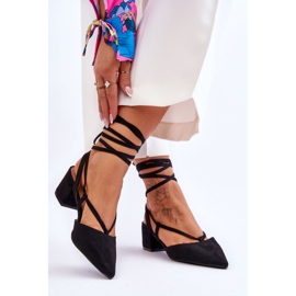 PG1 Black Carlotte Knotted Low Heel Pumps 2