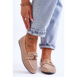 Carly Light Beige Classic Slip On Loafers 1
