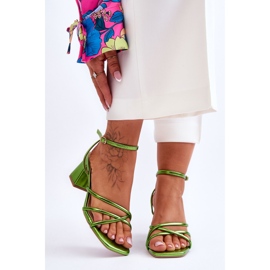 Fashionable Felisa Green High Heel Sandals 1