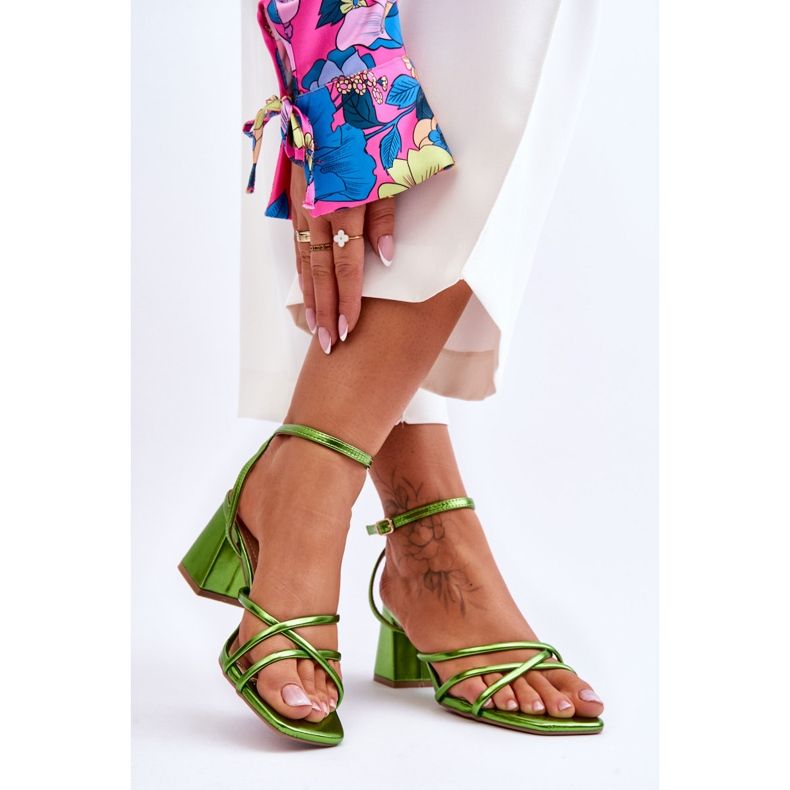 Fashionable Felisa Green High Heel Sandals 2 Fashionable Felisa Green High Heel Sandals 2