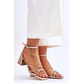 FB2 Fashionable Golden Felisa High Heel Sandals 1