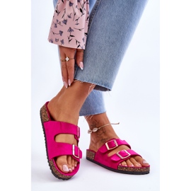 FB2 Women's Sandals On Cork Platform With Stripes Fuchsia Doretta pink 2 FB2 Women's Sandals On Cork Platform With Stripes Fuchsia Doretta pink 2