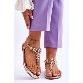 Women's Sandals With Stones Gold Lenis golden 1