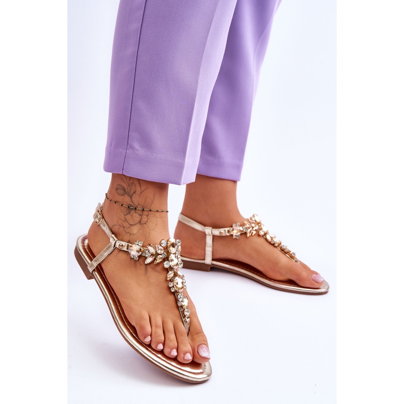Women's Sandals With Stones Gold Lenis golden 2
