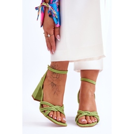 Classic Suede Sandals Green Bernett 1