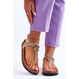 Flip Flops Sandals On Cork Platform Golden Naomi 1
