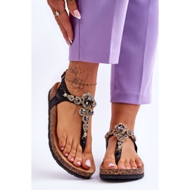 FB2 Flip Flops On Cork Platform Black Naomi 1