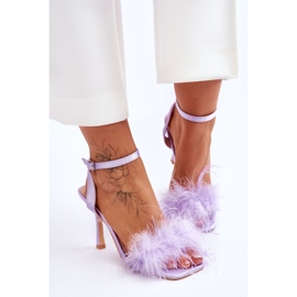 FB2 Women's Purple Tiffany Feather Sandals 1