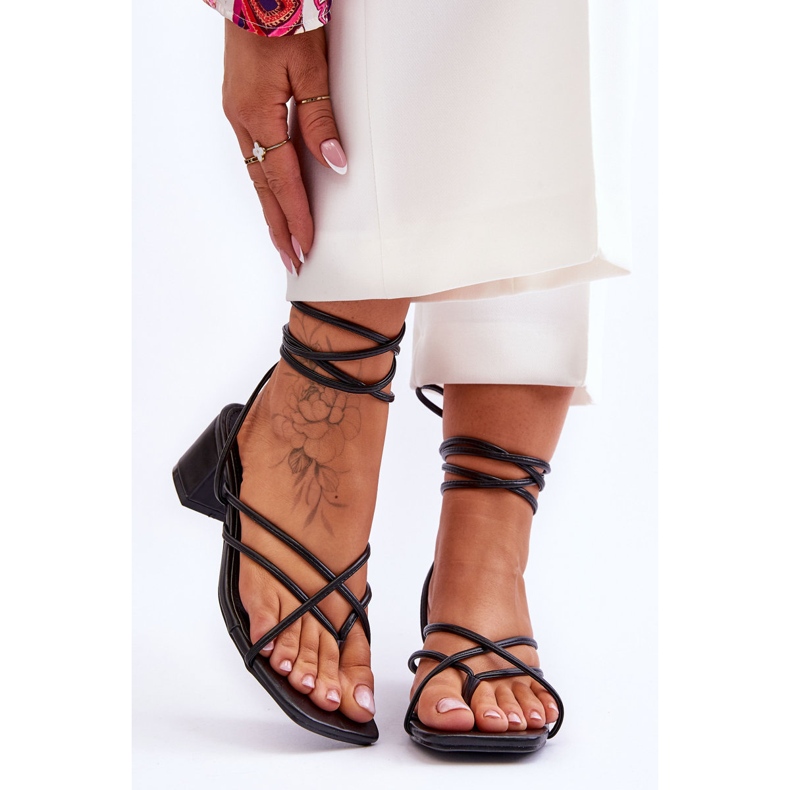 Tied Black Sandals High Heels Flip Flops Secret Love 1 Tied Black Sandals High Heels Flip Flops Secret Love 1