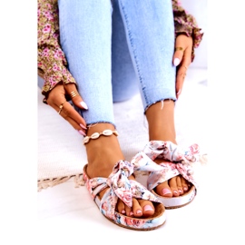 Classic Slippers With Flowers Big Star JJ274703 Light gray grey 2