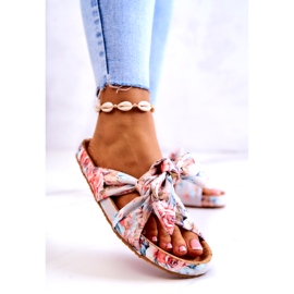 Classic Slippers With Flowers Big Star JJ274703 Light gray grey 1