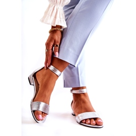 Alberto Violli Women's silver leather sandals 1
