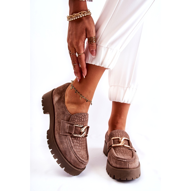 Lemar Women's suede light brown shoes with an ornament 3 Lemar Women's suede light brown shoes with an ornament 3