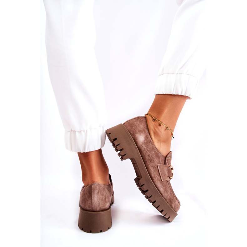 Lemar Women's suede light brown shoes with an ornament 4 Lemar Women's suede light brown shoes with an ornament 4