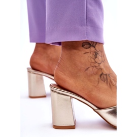 Women's Leather Classic Flip-Flops Metallic Gold golden 5