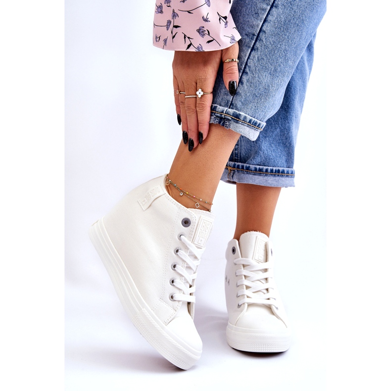 Hidden Wedge High Sneakers Big Star LL274035 White 1