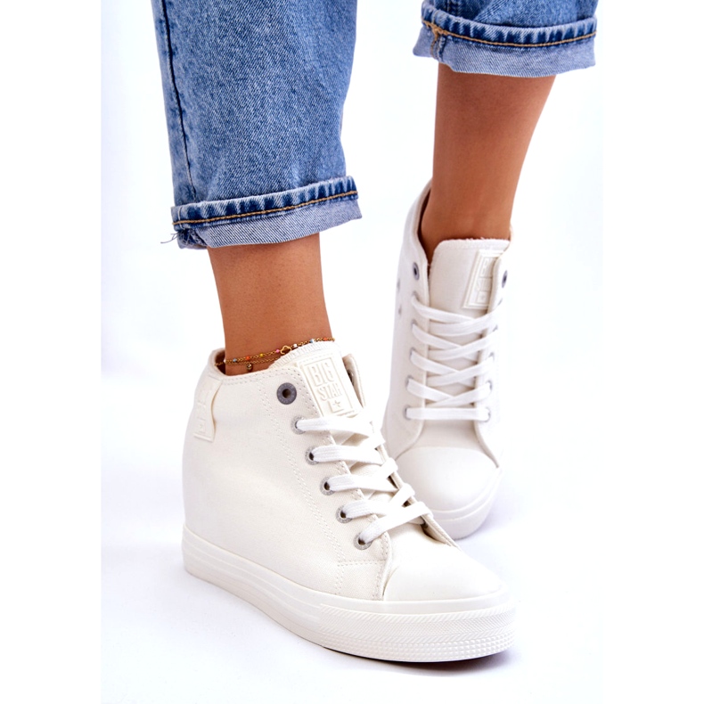 Hidden Wedge High Sneakers Big Star LL274035 White 2