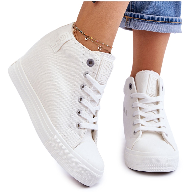 Hidden Wedge High Sneakers Big Star LL274035 White 6