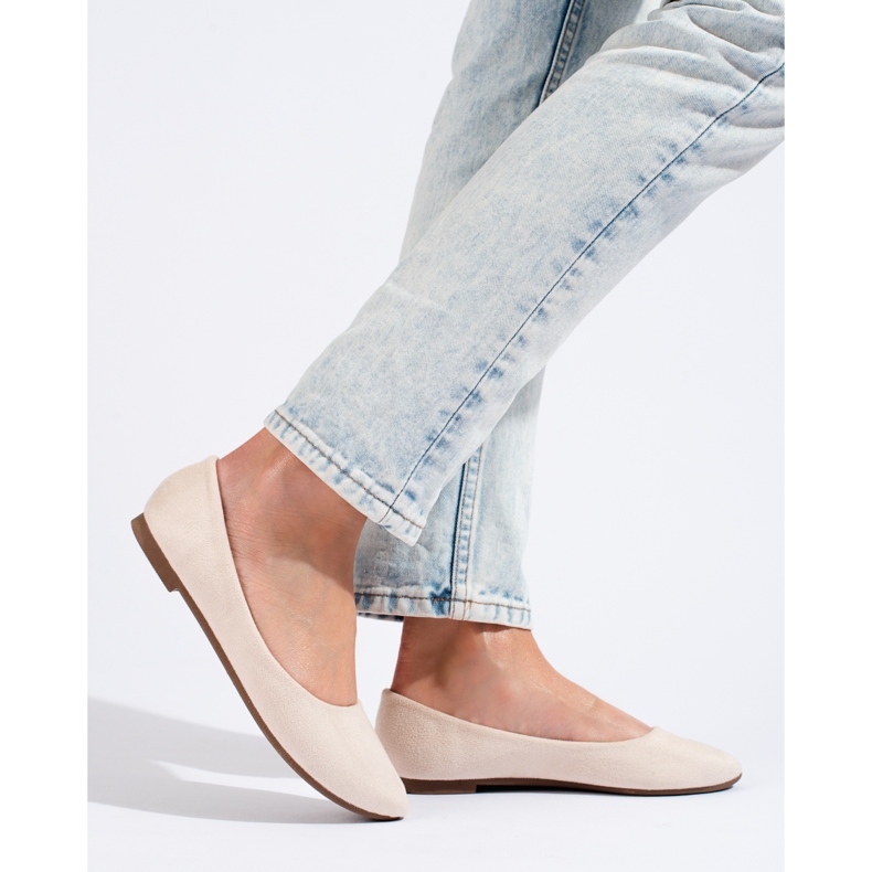 W. Potocki Women's suede classic beige ballerinasPotocki 1