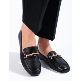 Shelovet black moccasins made of ecological leather 1 Shelovet black moccasins made of ecological leather 1