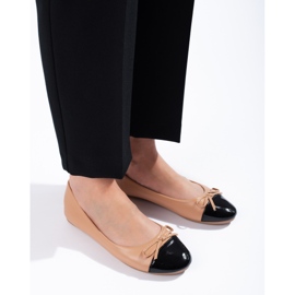 Women's ballerinas with a bow Shelovet beige 1