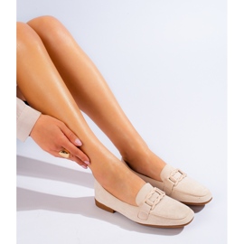 Shelovet suede women's beige loafers 1