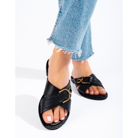 Women's black Shelovet slippers 1 Women's black Shelovet slippers 1