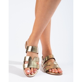 Shelovet gold flat sandals golden 2