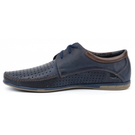 Olivier Men's openwork shoes 563 navy blue 1