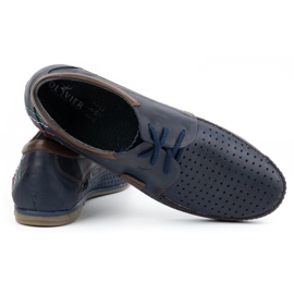 Olivier Men's openwork shoes 563 navy blue 5
