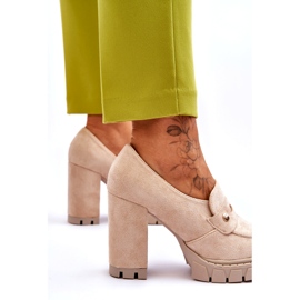 Vinceza Elegant Suede High Heels Beige Mintore 3