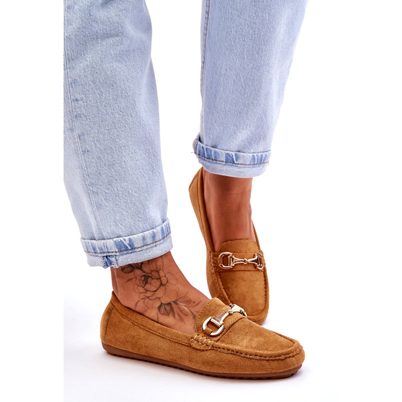 Classic Suede Moccasins With Camel Decoration brown 1