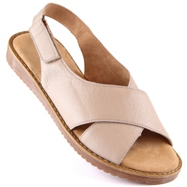 T.Sokolski Muya 422213 beige leather sandals with velcro 1 T.Sokolski Muya 422213 beige leather sandals with velcro 1