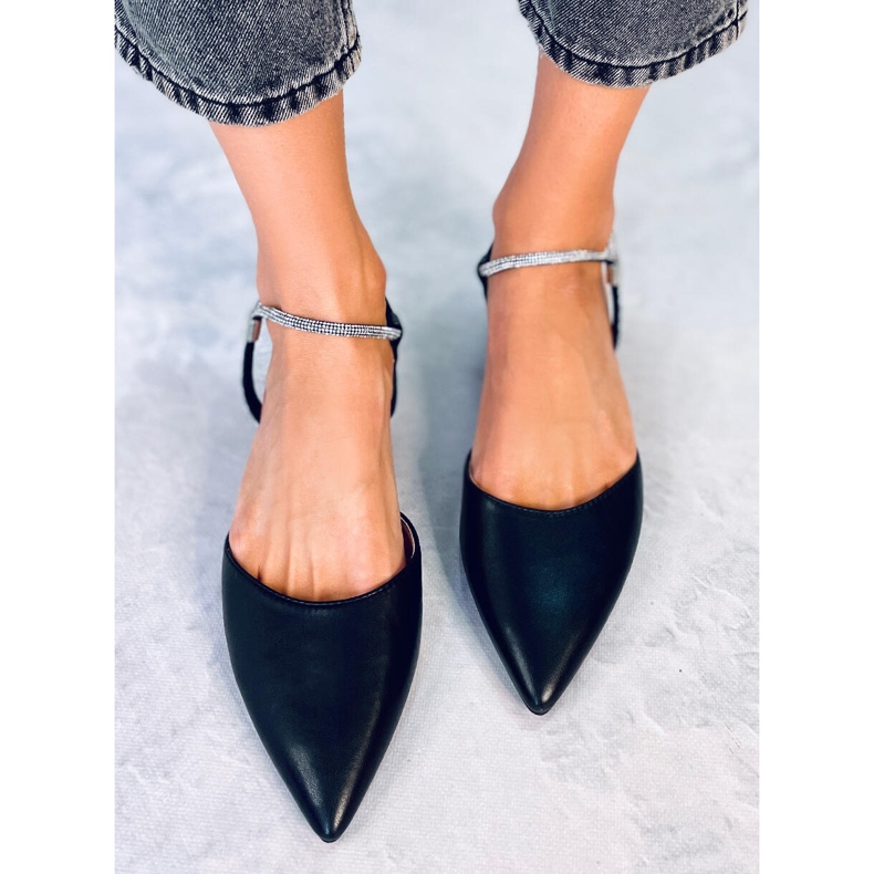 BM Durie Black open heel ballet flats 2