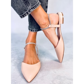 BM Durie Nude open heel ballet flats beige 1