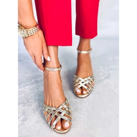 BM Kermel Gold low heel sandals golden 1