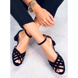 BM Kermel Black low heel sandals 1